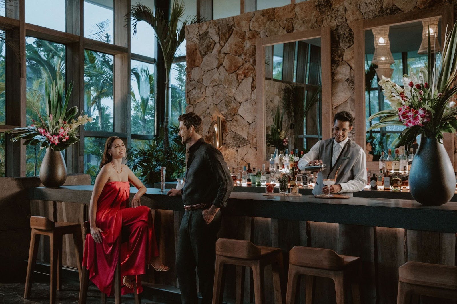 Couple at lobby bar