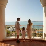 Family watching a beautiful view