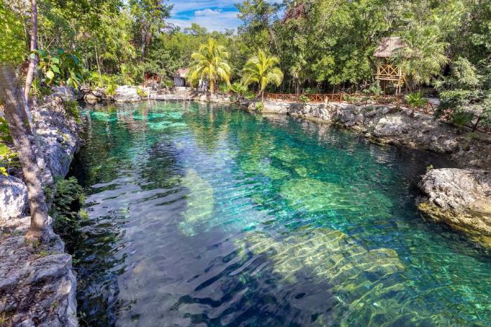 natural cenote, with crystalline water