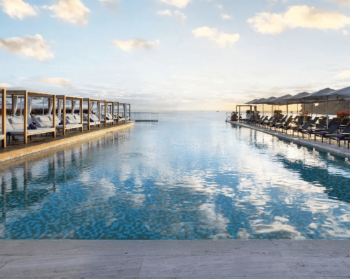infinity pool with ocean view at luxury beachfront resort breathless cabo san lucas resort & spa