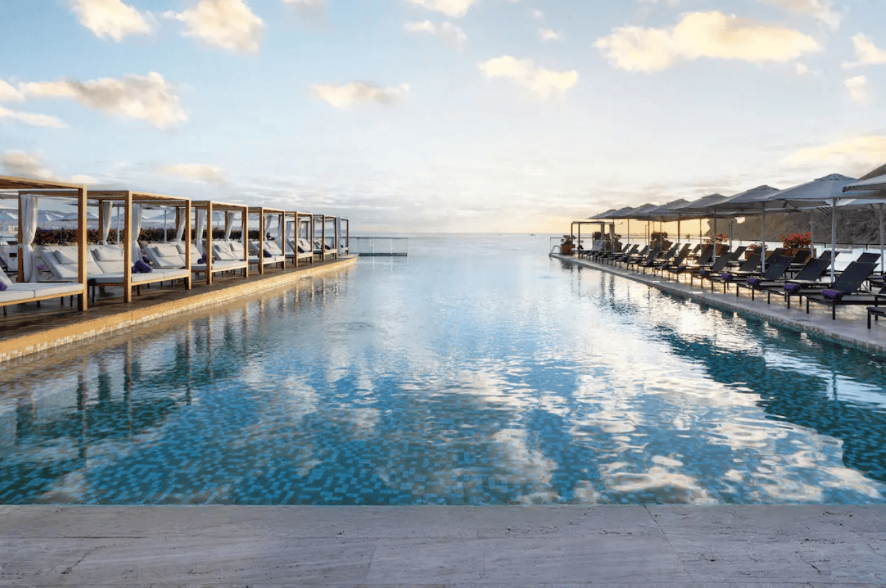 infinity pool with ocean view at luxury beachfront resort breathless cabo san lucas resort & spa