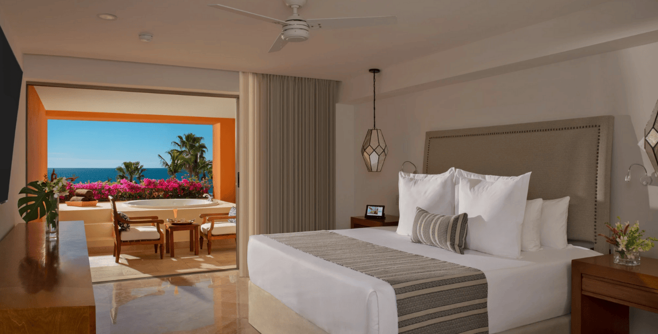room with outdoor jacuzzi and panoramic ocean view zoëtry casa del mar los cabos