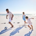 Soccer Family Lifestyle by the beach