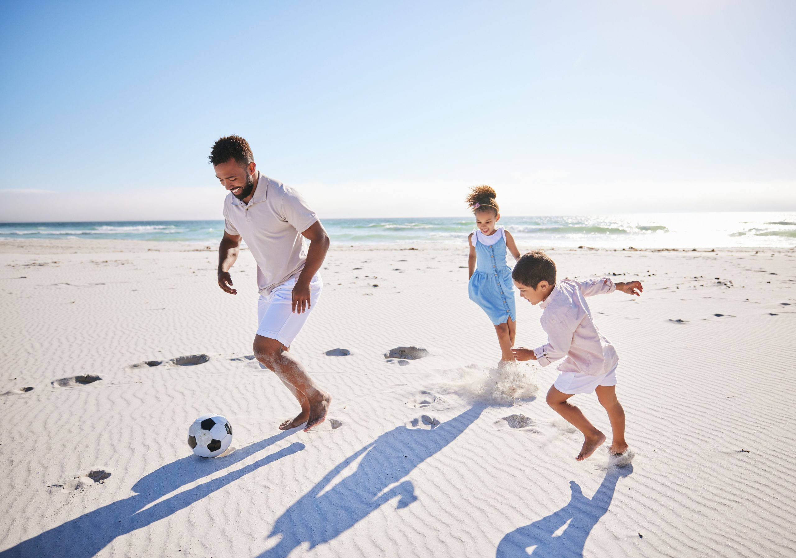 Soccer Family Lifestyle by the beach